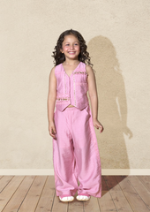 LACY DETAILED WAIST COAT WITH PLAZZO