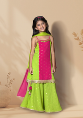 KURTA WITH RUSSIAN PLAZZO AND DUPATTA